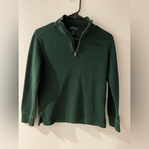 Ralph Lauren Polo boys Forest Green Zip-Up Sweater size medium